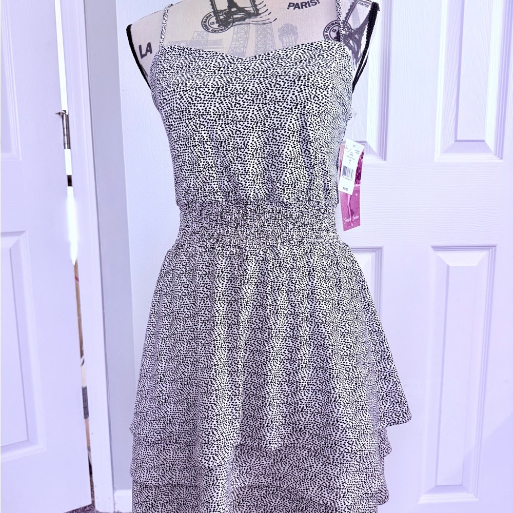 NWT Emerald Sundae Black and White Polka Dots Dress Size Small